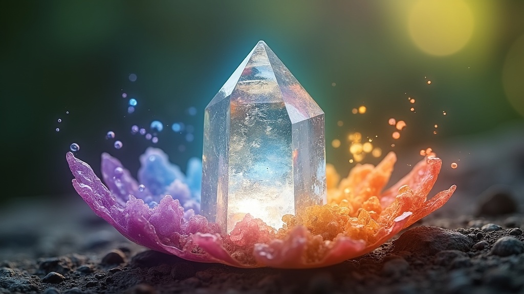 Herkimer diamond and chakra energy illustration