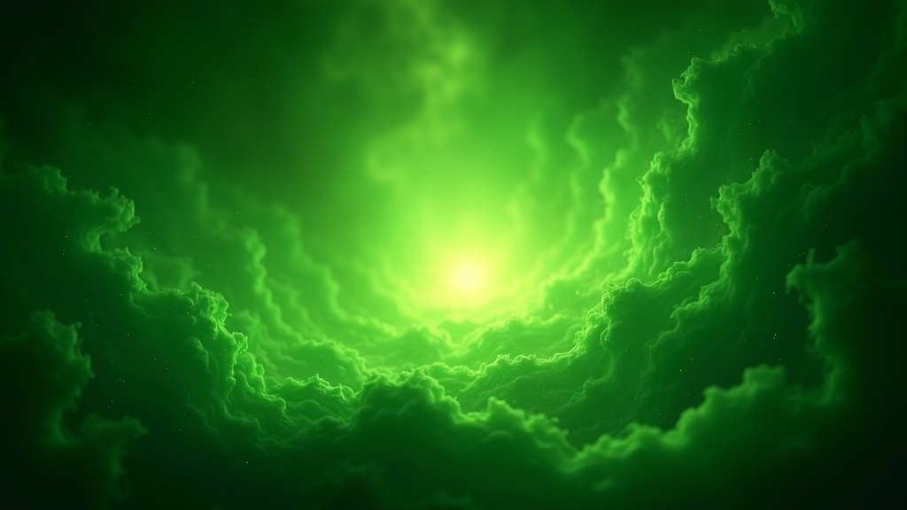 A green aura glow with swirling light and leafy patterns