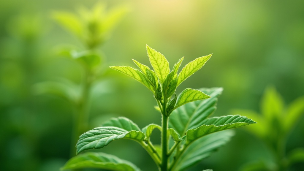 Mugwort plant sprigs on a natural background