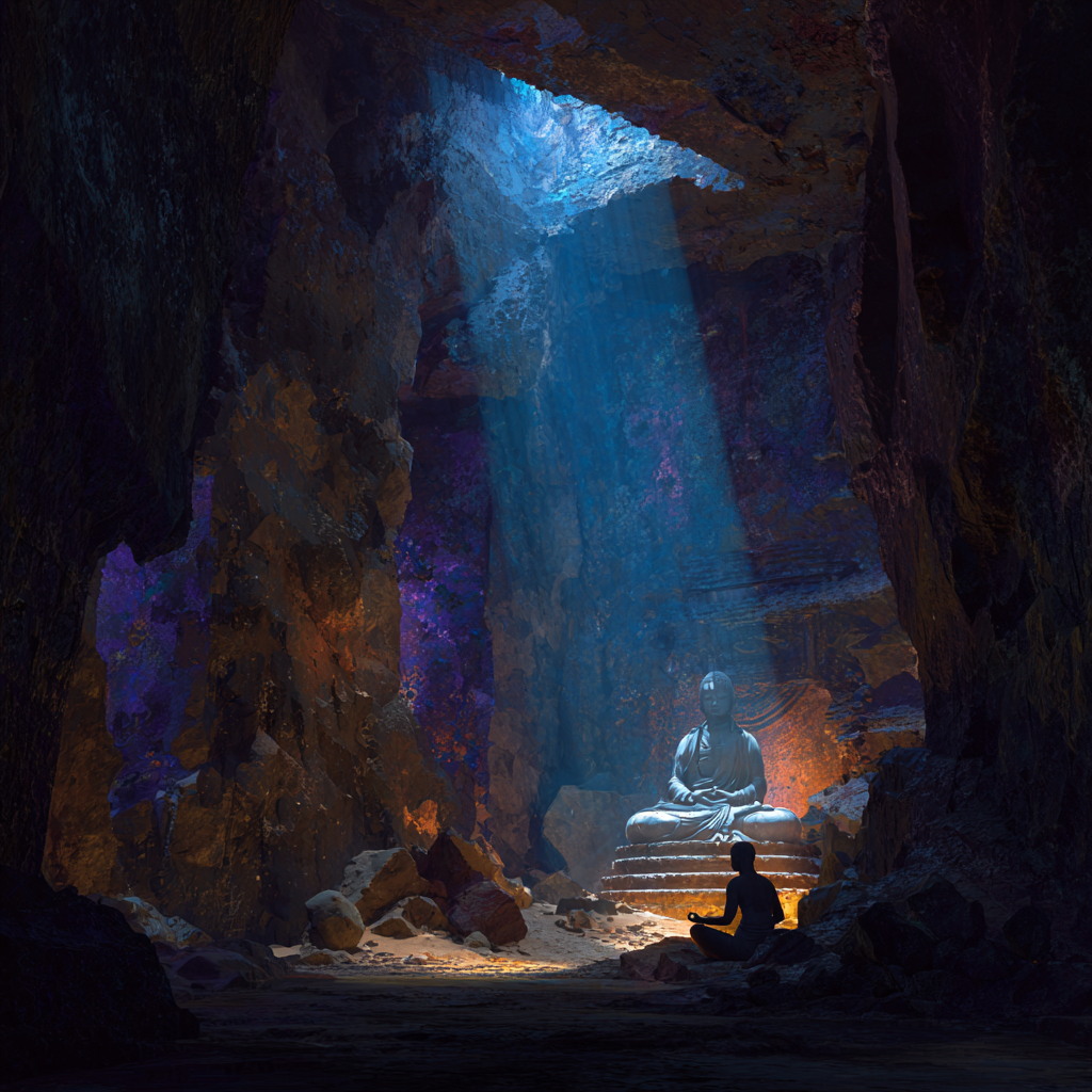 Deep Umber with Veiled Indigo