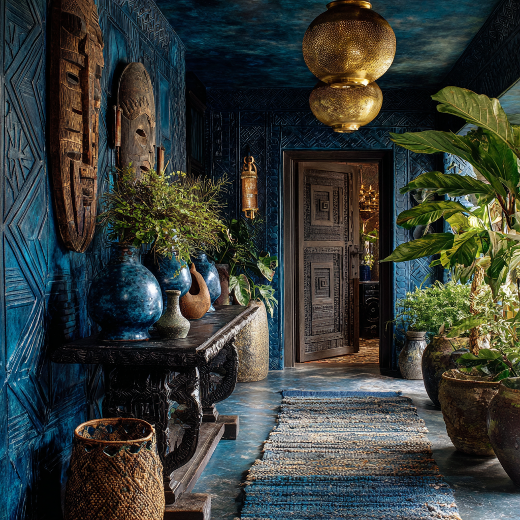 Blue African Design Entryway
