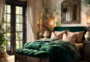 Emerald Green · Soft Rose-Gold African bedroom