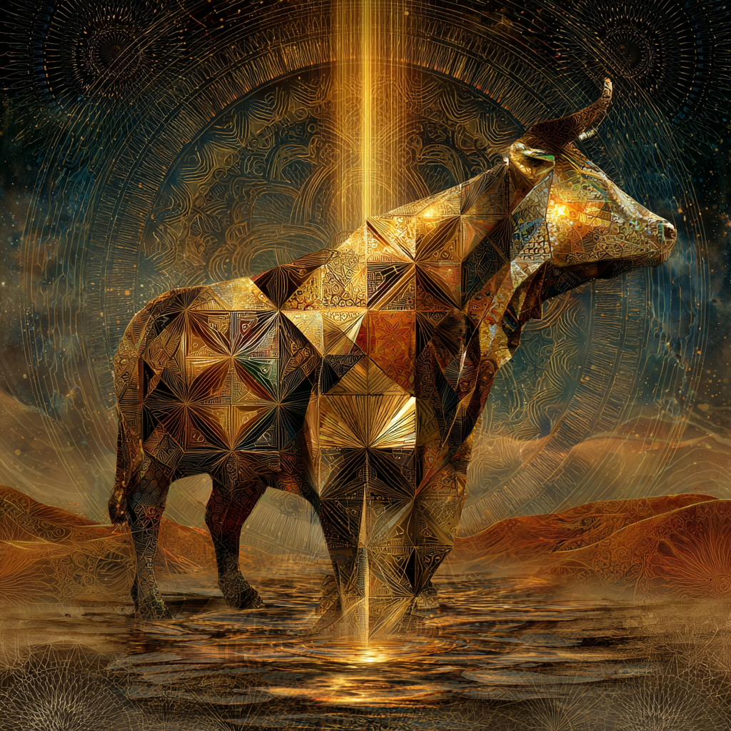 Golden Calf in the Wilderness through Navel Chakra colors