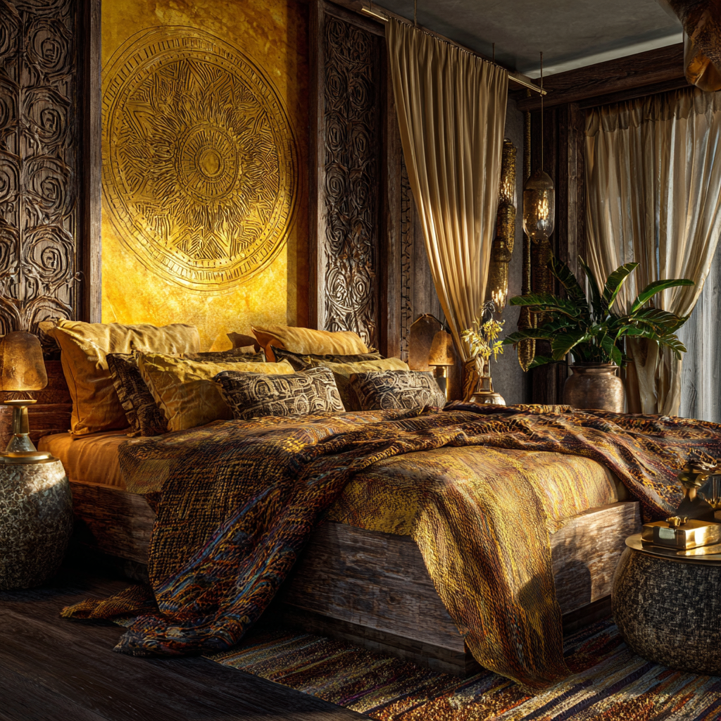African Maximalist Solar Plexus Bedroom Design