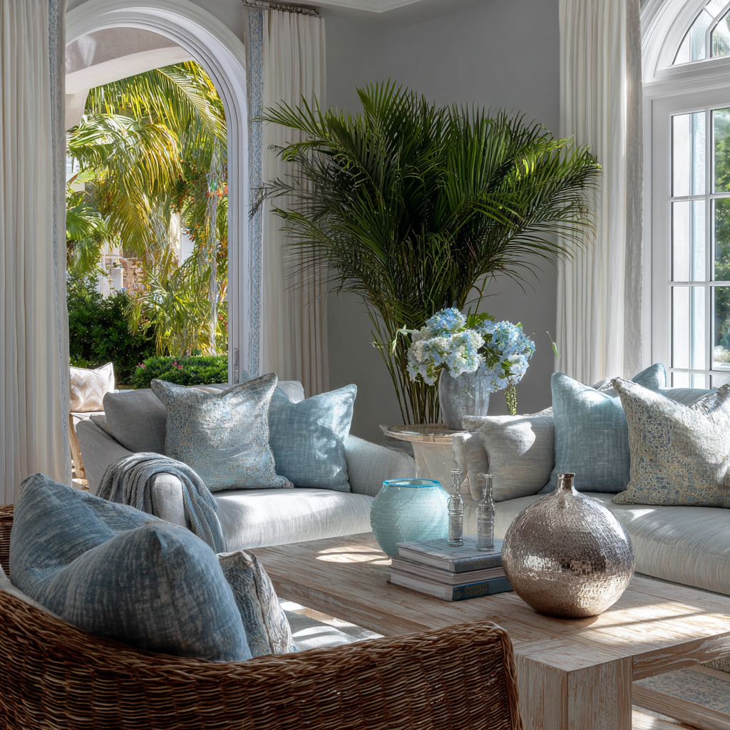 Ice Blue - Soft Silver White African Home Sitting Room