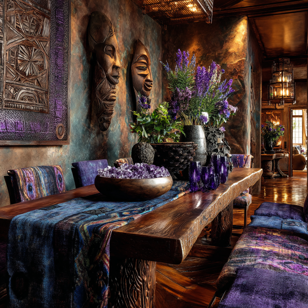 Indigo - Violet-Blue - Blacklight Purple African dining room