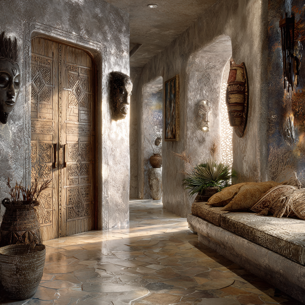 Iridescent Silver African design entryway