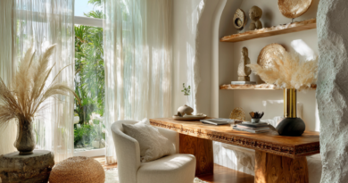 Iridescent White and Soft Opal Light African Home Office