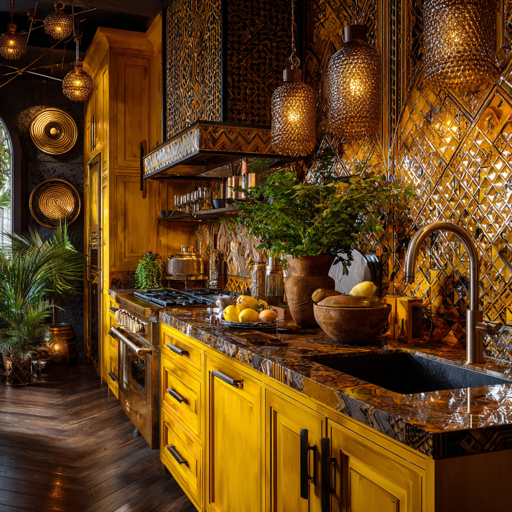 Luminous Golden Yellow - Disciplined Amber - Focused Bronze Chromotherapy Kitchen