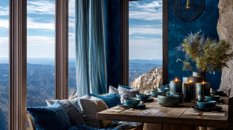 Sapphire Blue - Clear Sky Blue African dining room