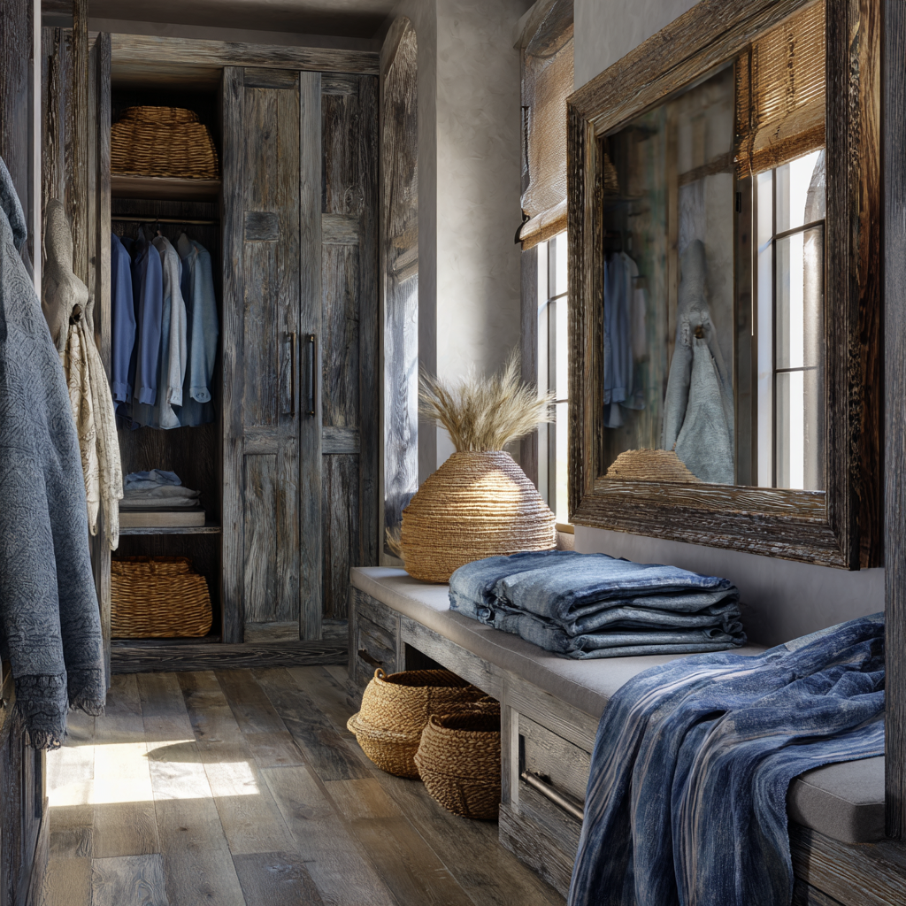 Soft Silver-White · Muted Indigo · Pale Gray Restraint African Home Dressing Room