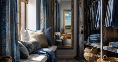 Soft Silver-White - Muted Indigo - Pale Gray Restraint African home dressing room