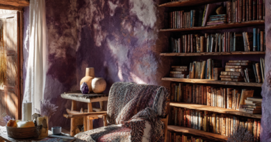 Soft Violet - Luminous White African Home Book Room