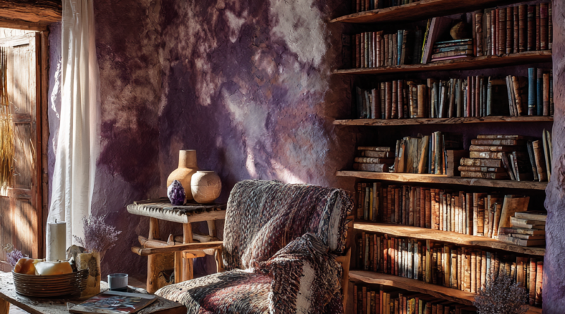 Soft Violet - Luminous White African Home Book Room