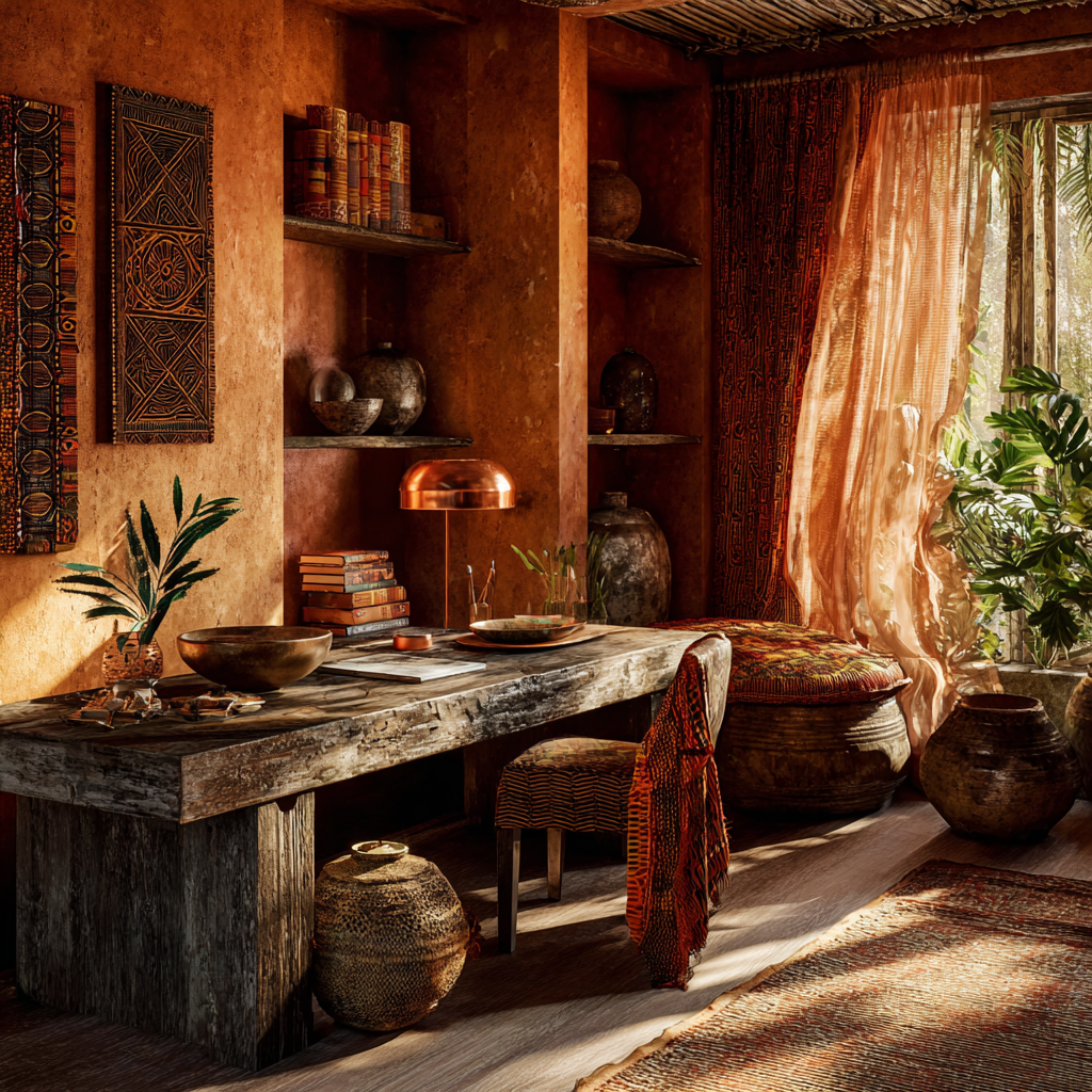 Soft orange, amber, warm copper tones