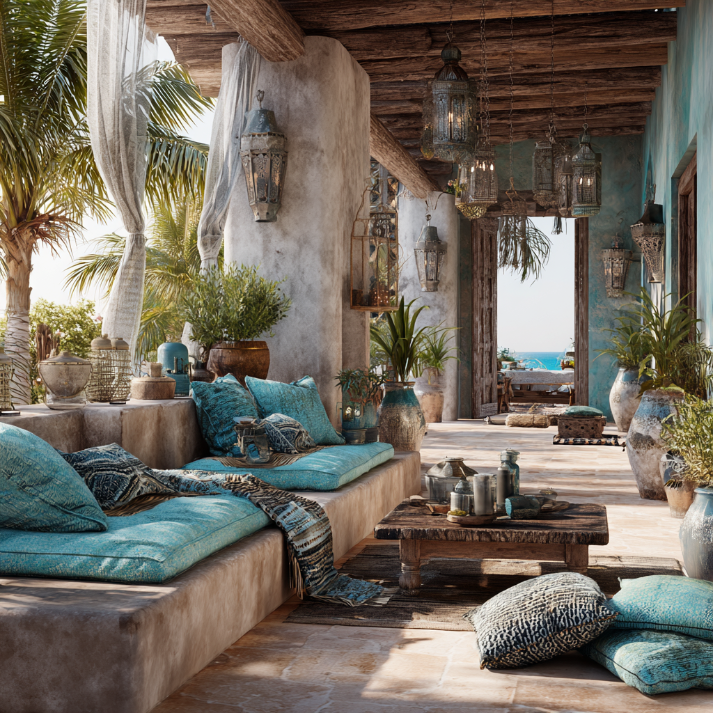Turquoise Silver African design patio
