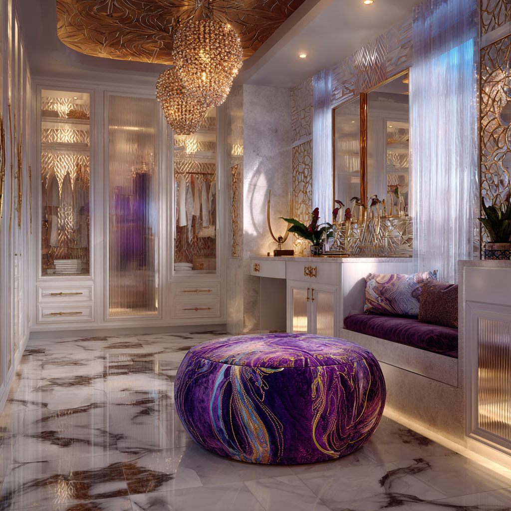 White-Gold - Diamond Light - Violet Flame Afican Home Dressing room