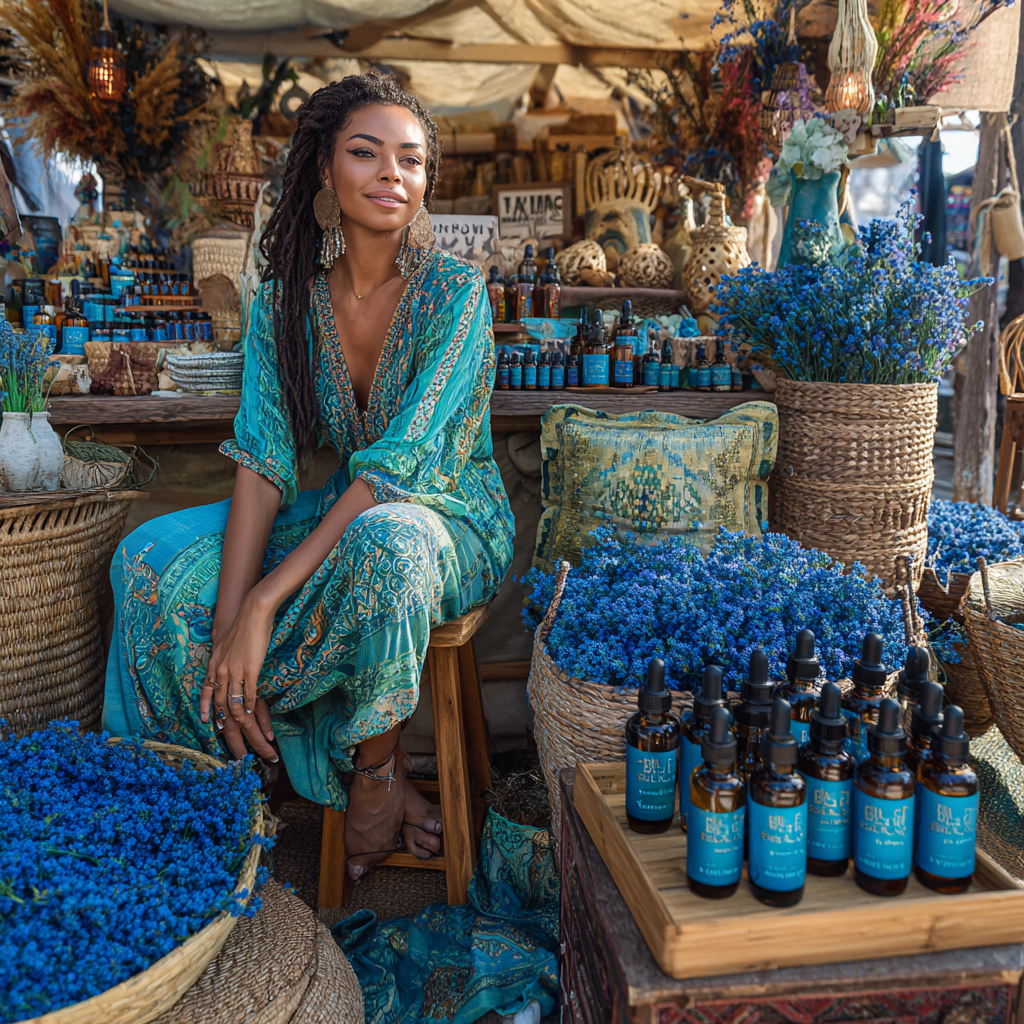 Blue Tansy Essential Oil at Open-Air Market