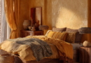 Golden Amber · Steady Bronze · Quiet Solar Warmth — African Rustic Bedroom