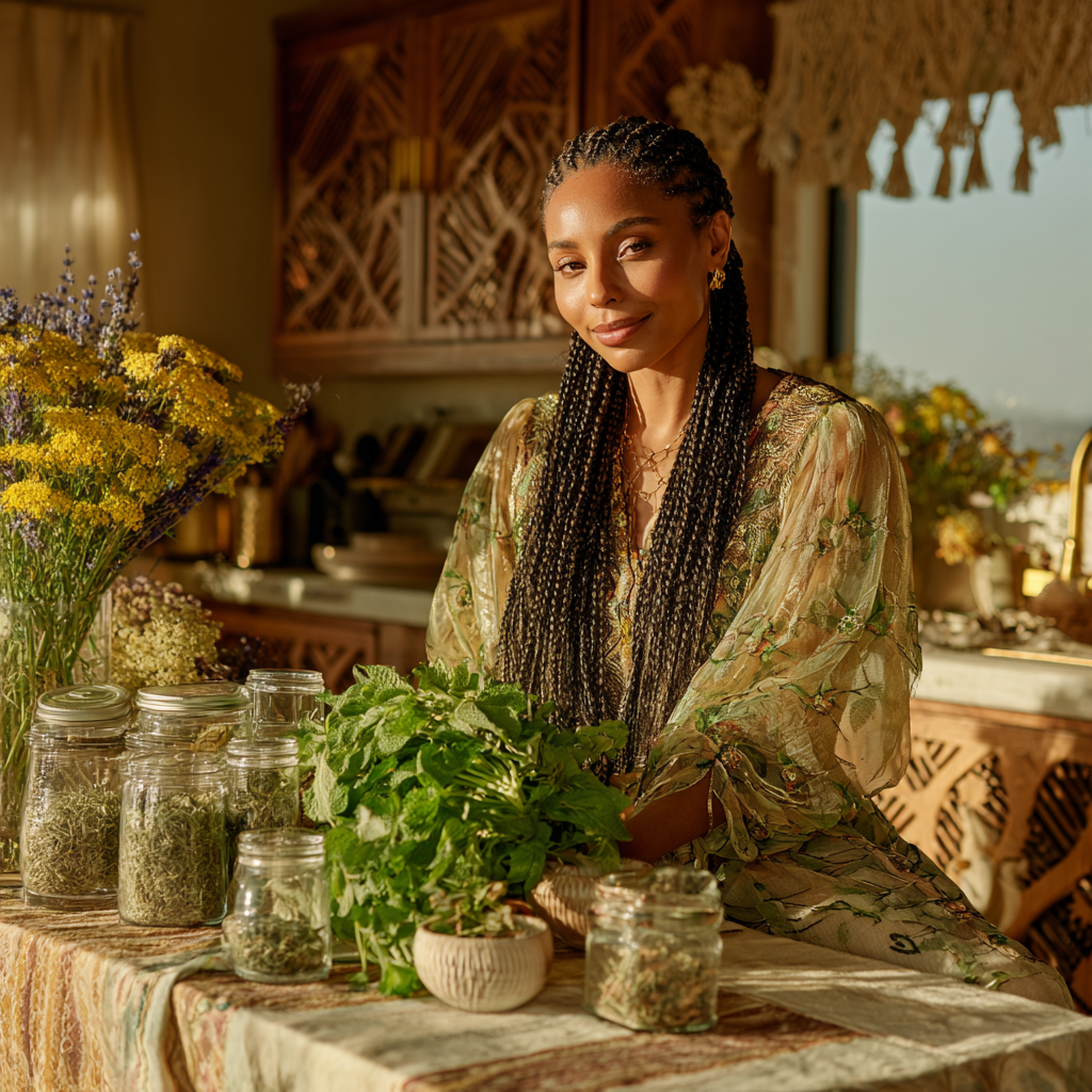 Melissa or Lemon Balm Essential Oil in African Art Deco Kitchen