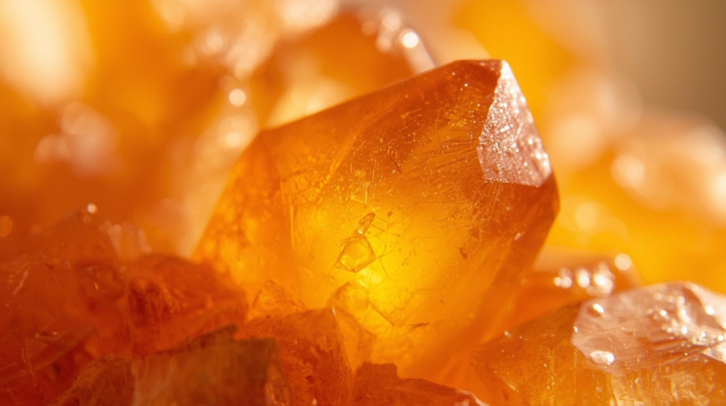 Bright orange calcite crystals