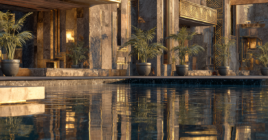 Rich Earth Brown & Gold Outdoor Pool