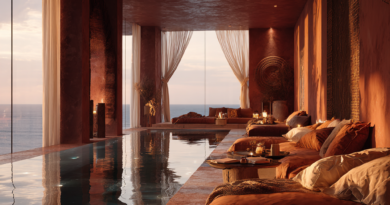 deep orange chromotherapy African California coastal pool