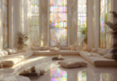 luminous White • Gold • Iridescent Light meditation room