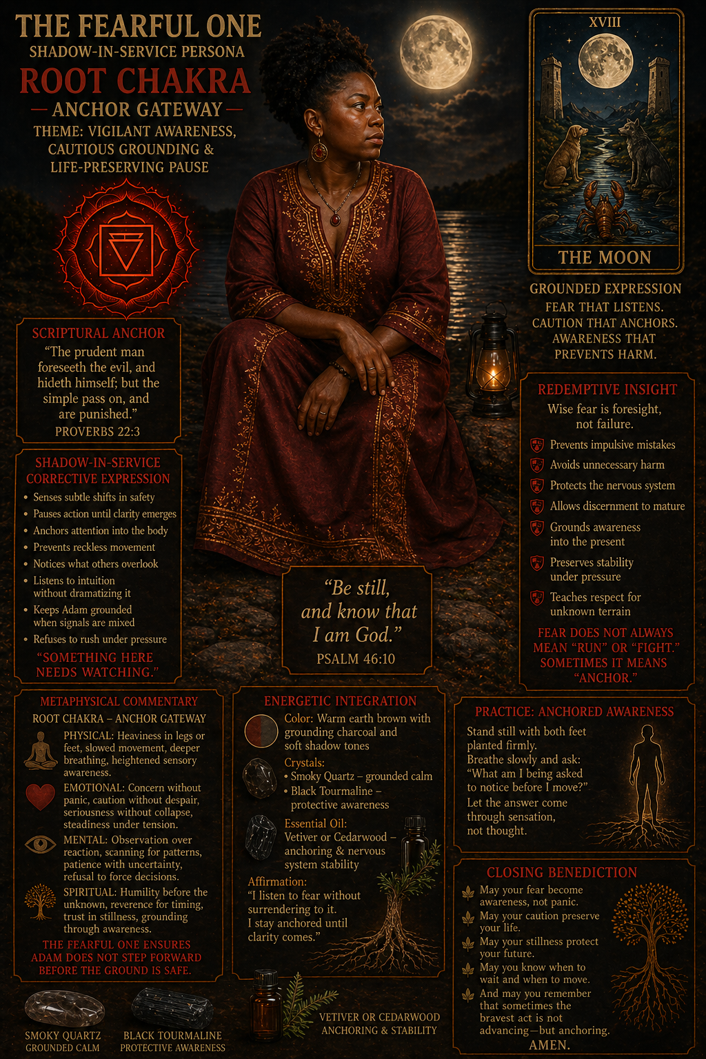 Fearful one shadow in service, root chakra