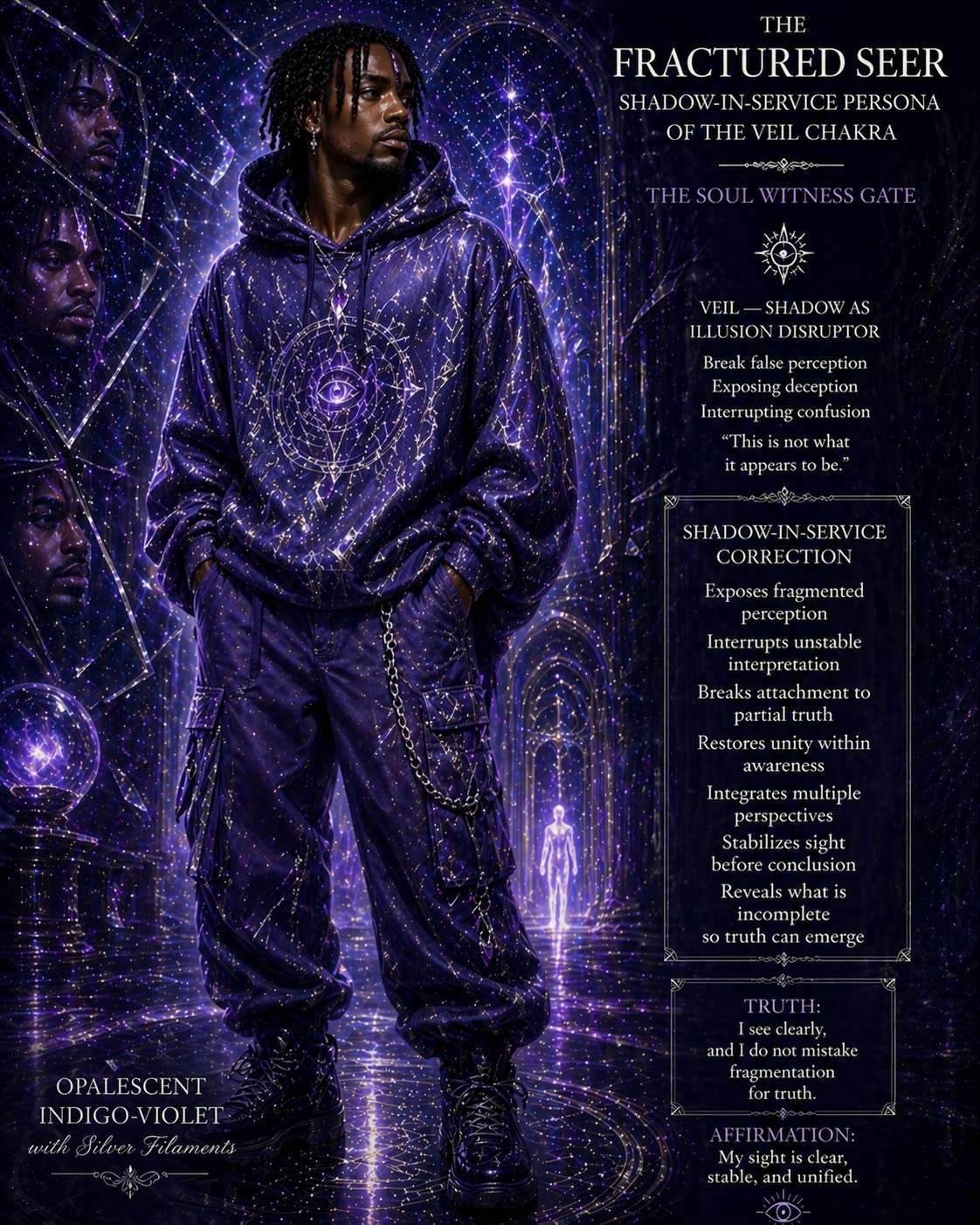 Fractured Seer shadow in service, veil chakra