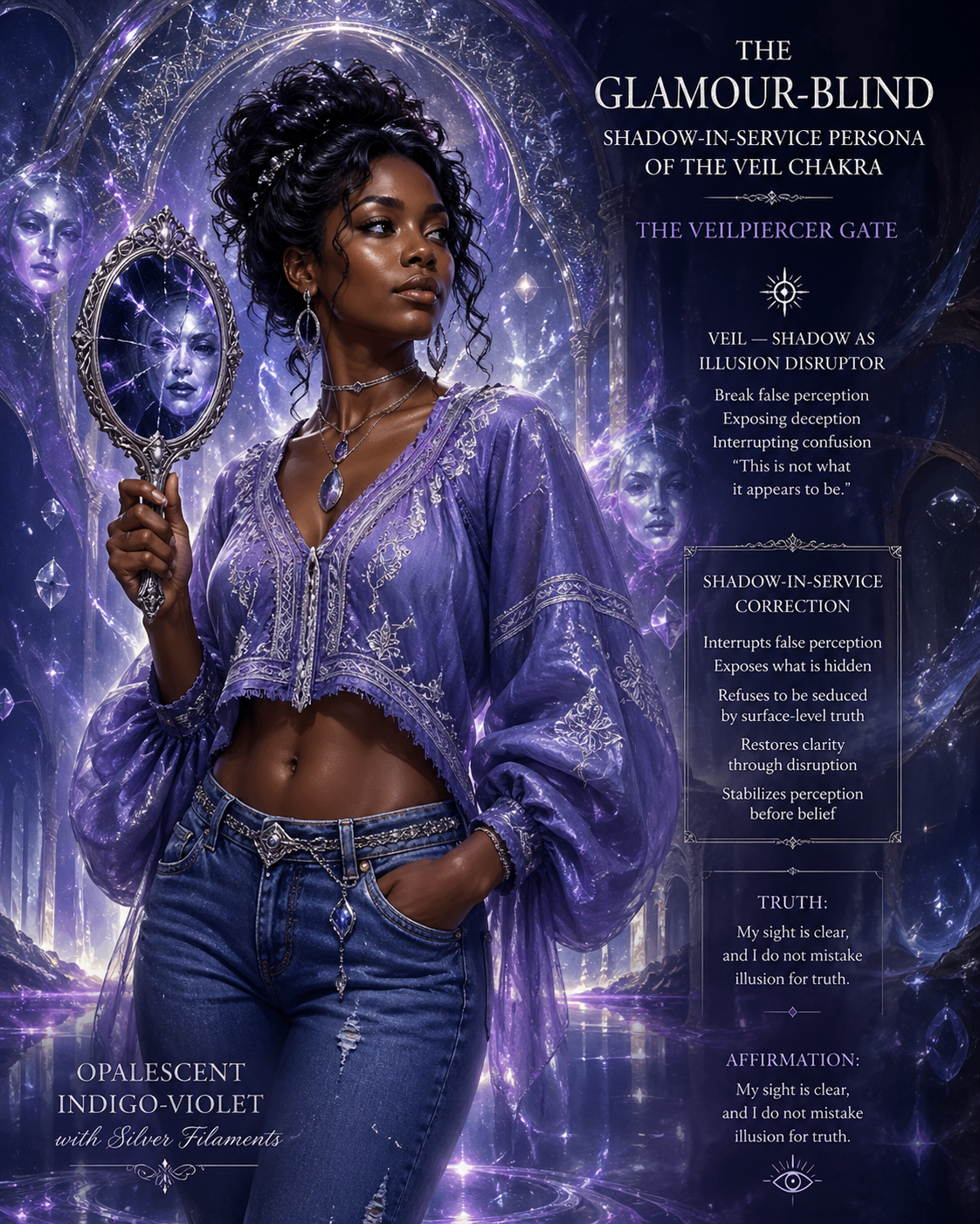 Glamour-Blind shadow in service, veil chakra