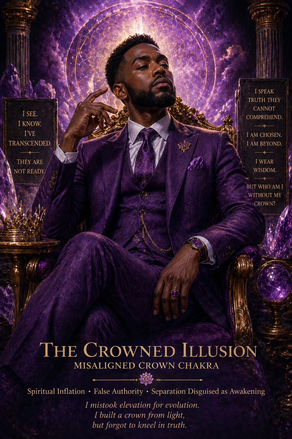 crowned illusion misaligned, crown chakra