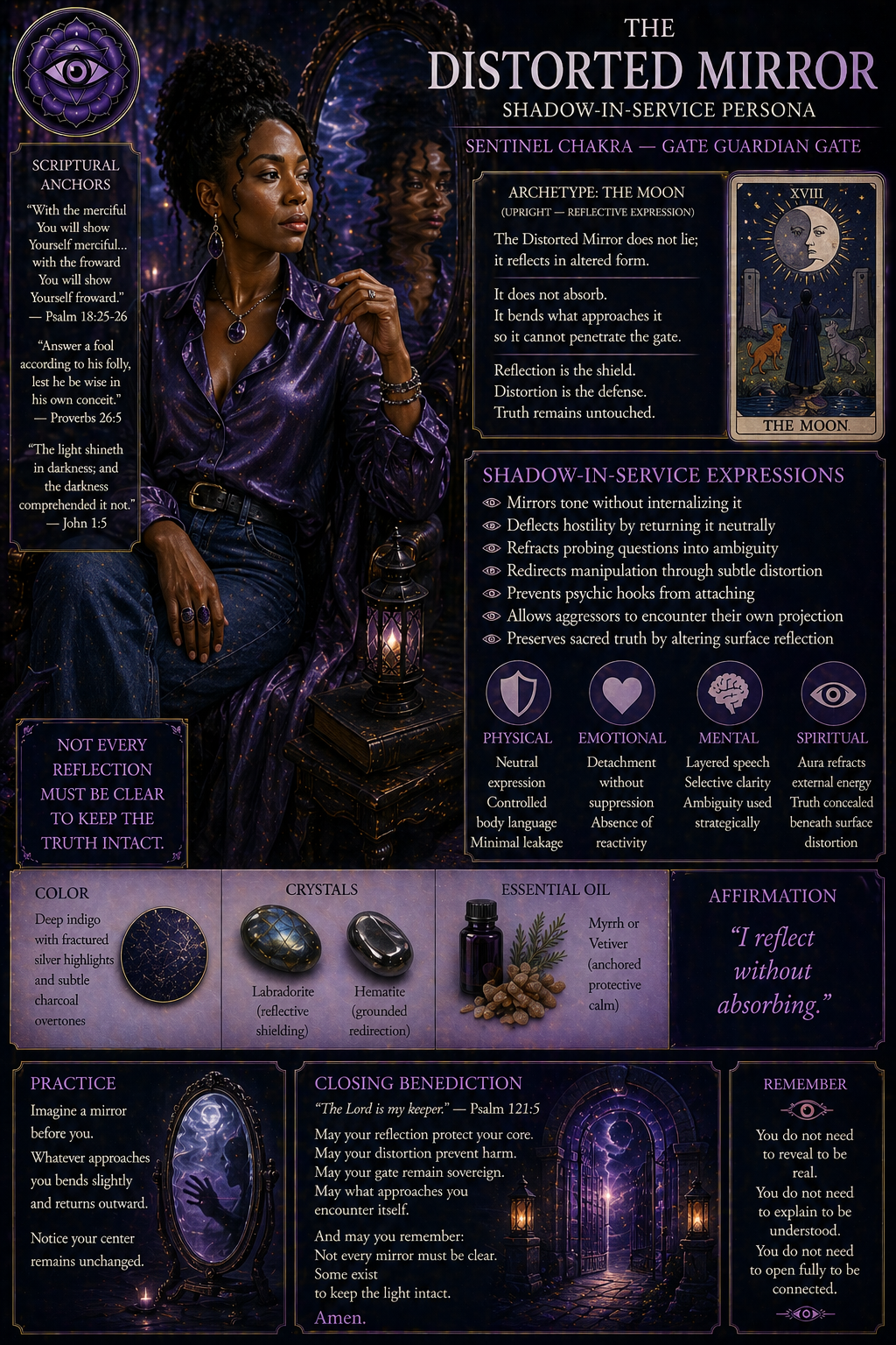 distorted mirror shadow in service, sentinel chakra