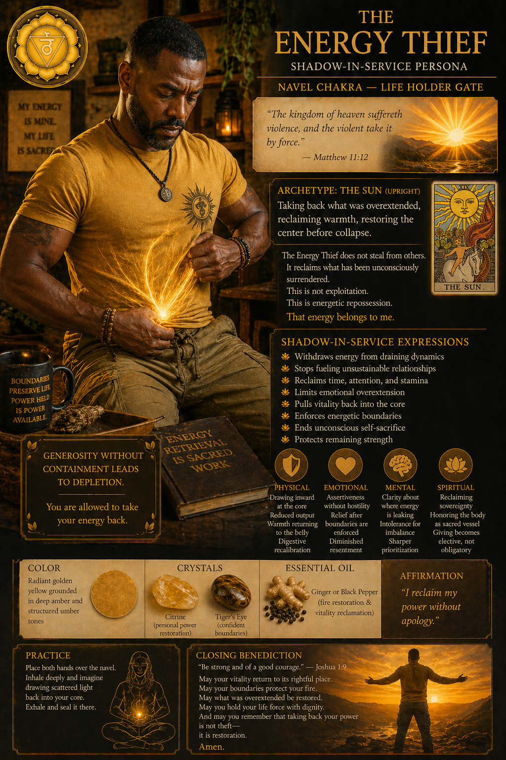 energy thief shadow in service, navel chakra