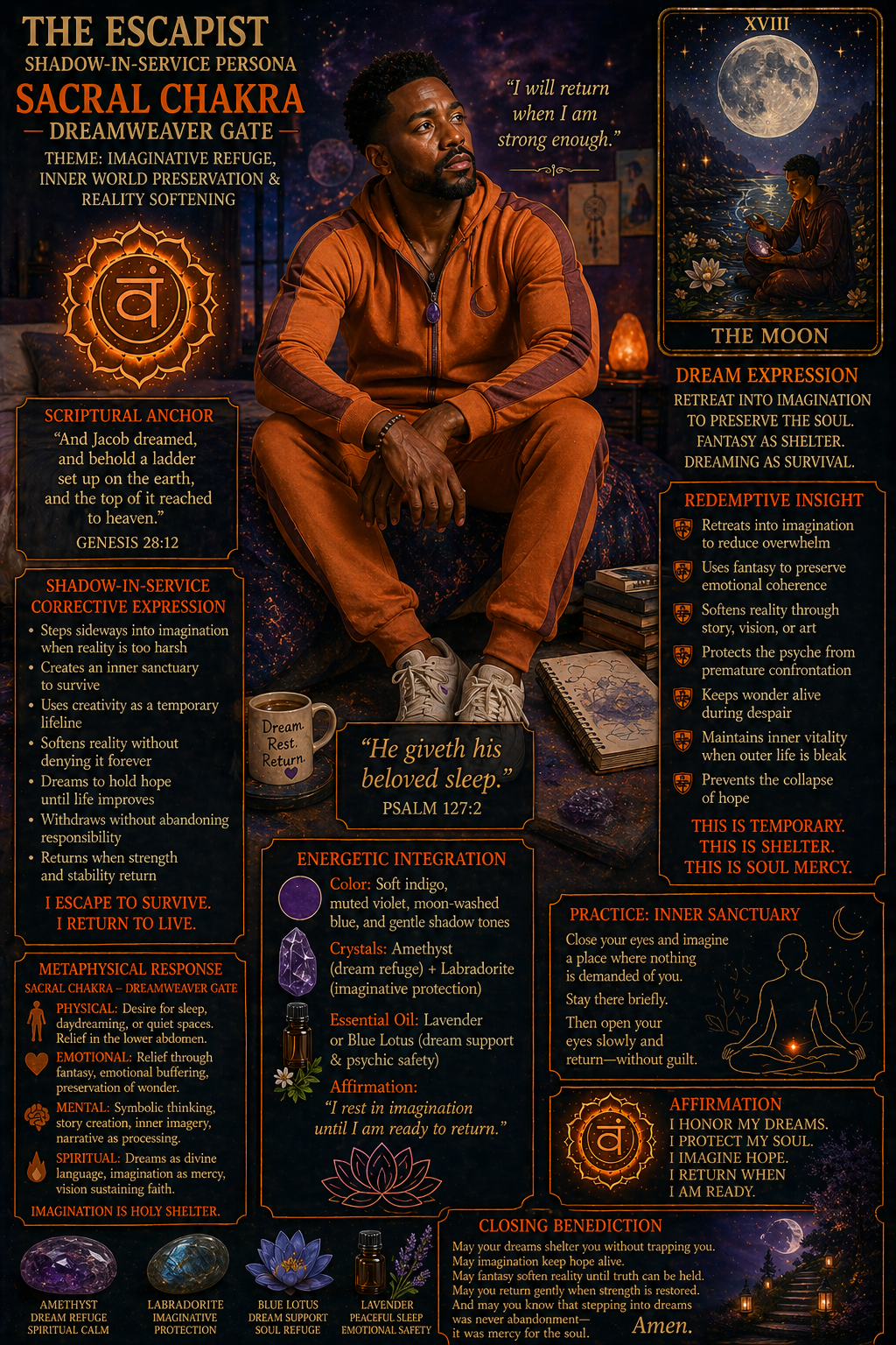 escapist shadow in service, sacral chakra