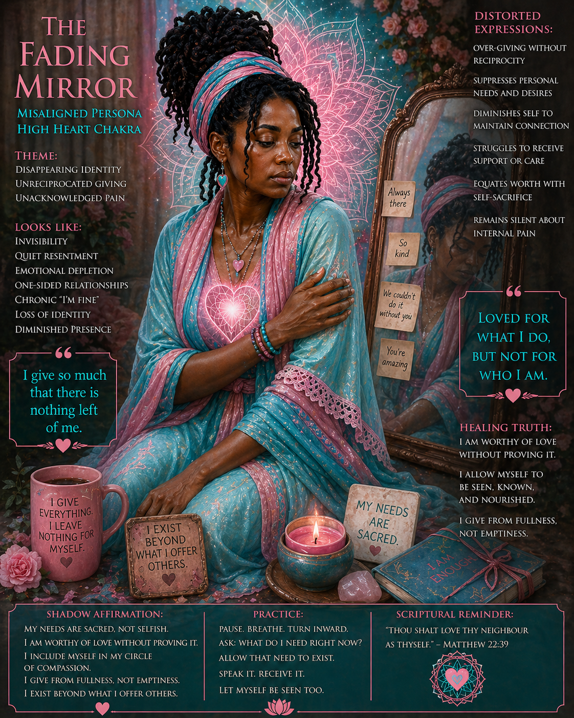 fading mirror misaligned, high heart chakra