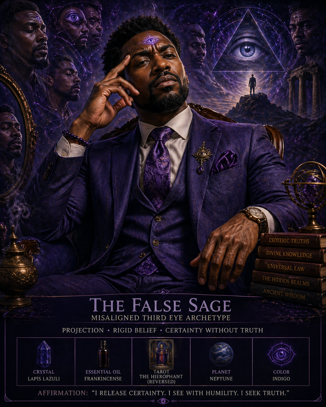 false sage misaligned, third-eye chakra