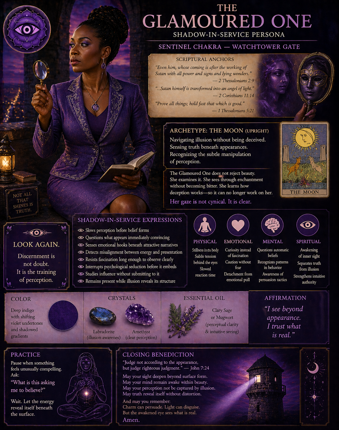 glamoured one shadow in service, sentinal chakra