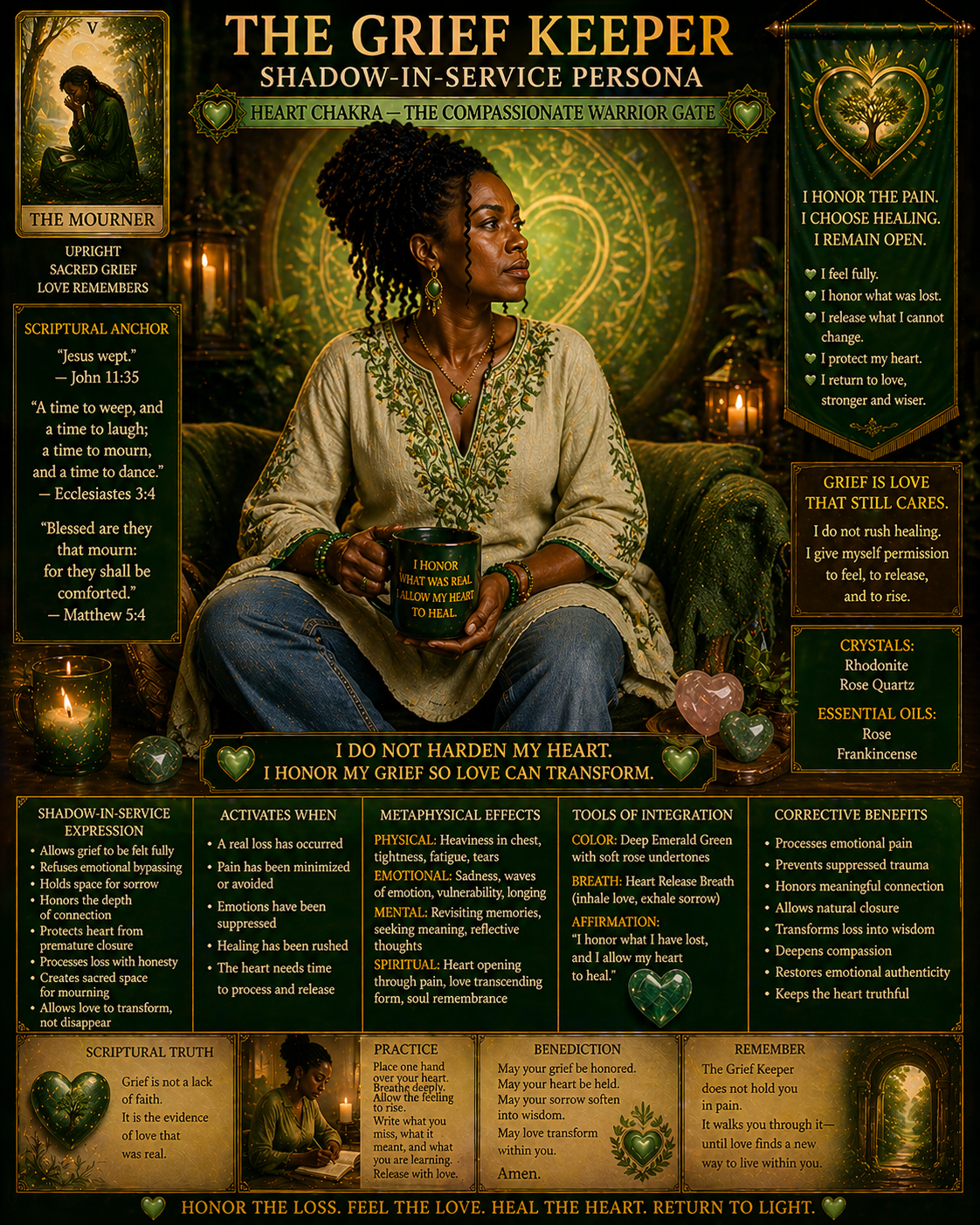 grief keeper shadow in service, heart chakra