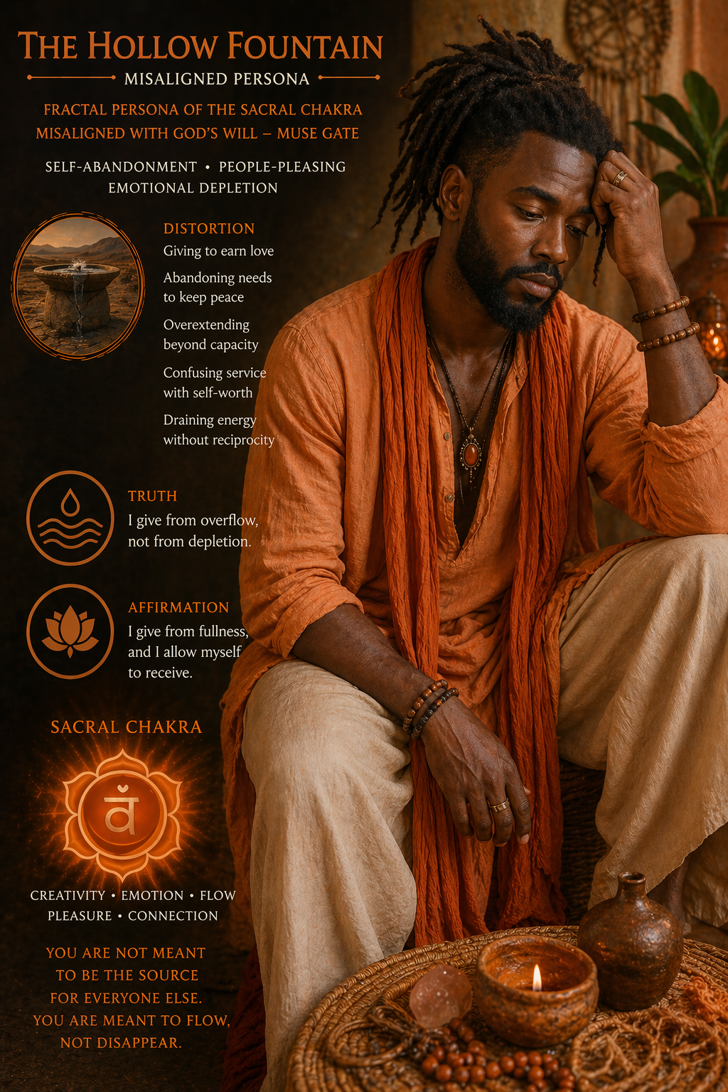 hollow fountain misaligned, sacral chakra