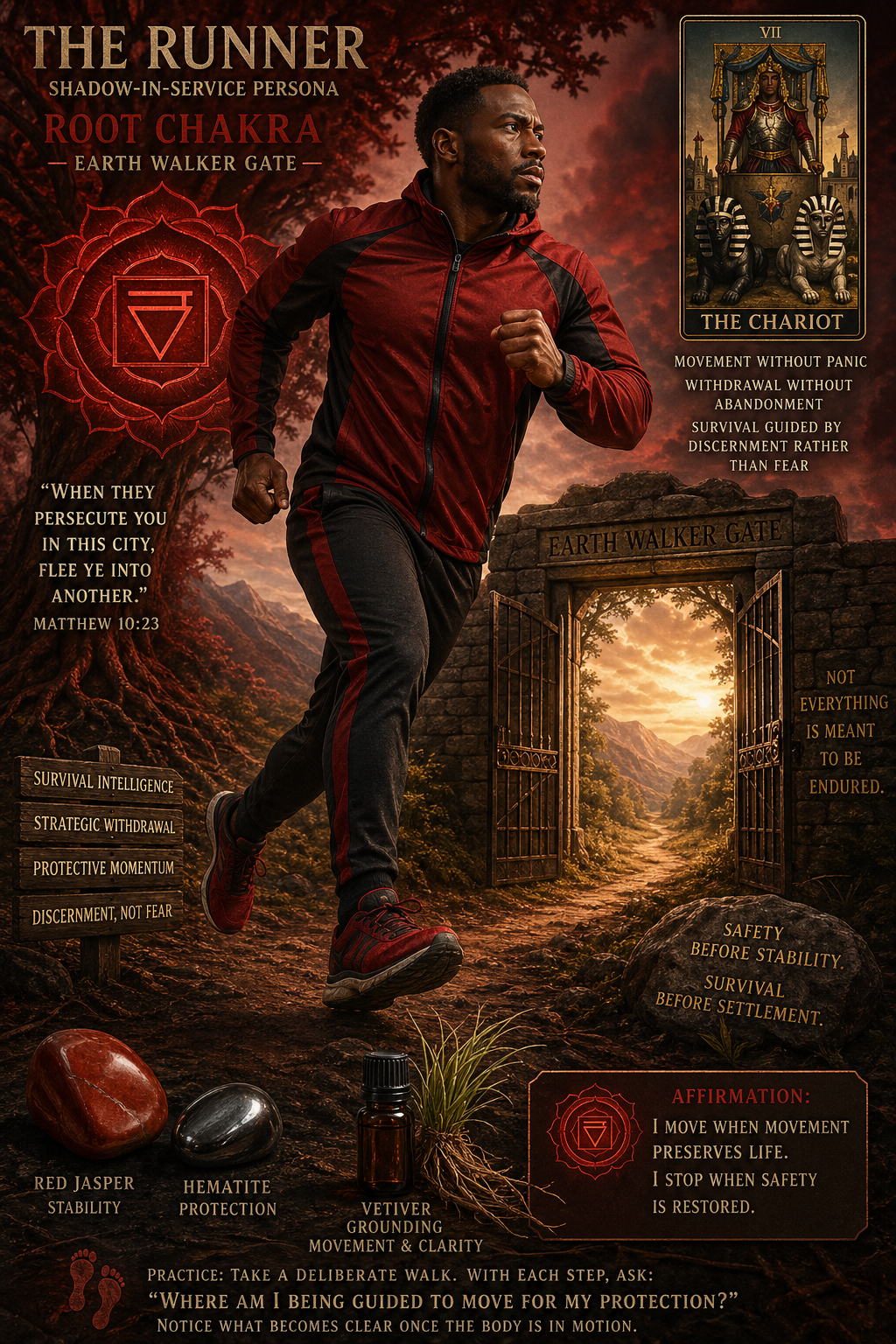 runner shadow in service, root chakra
