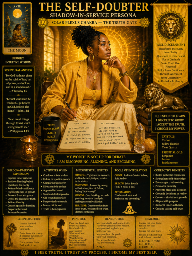 self-doubter shadow in service, solar plexus chakra