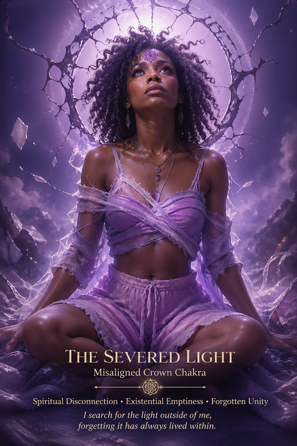 severed light misaligned, crown chakra