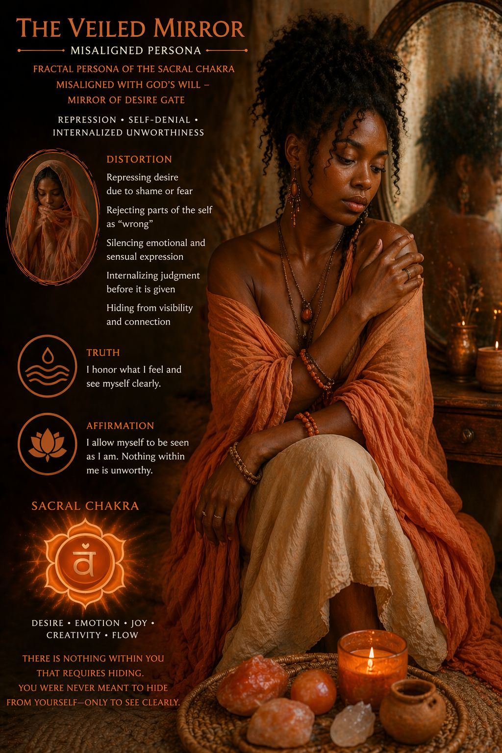 veiled mirror misaligned, sacral chakra