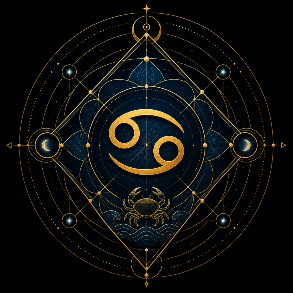 Cancer zodiac mandala design