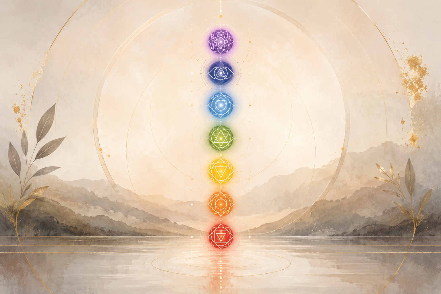 Chakra alignment in serene harmony