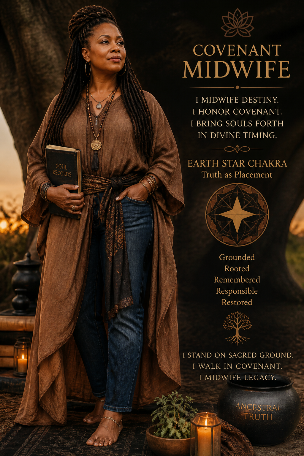Covenant Midwife aligned, Earth Star Chakra