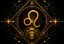 Leo mandala with cosmic geometry