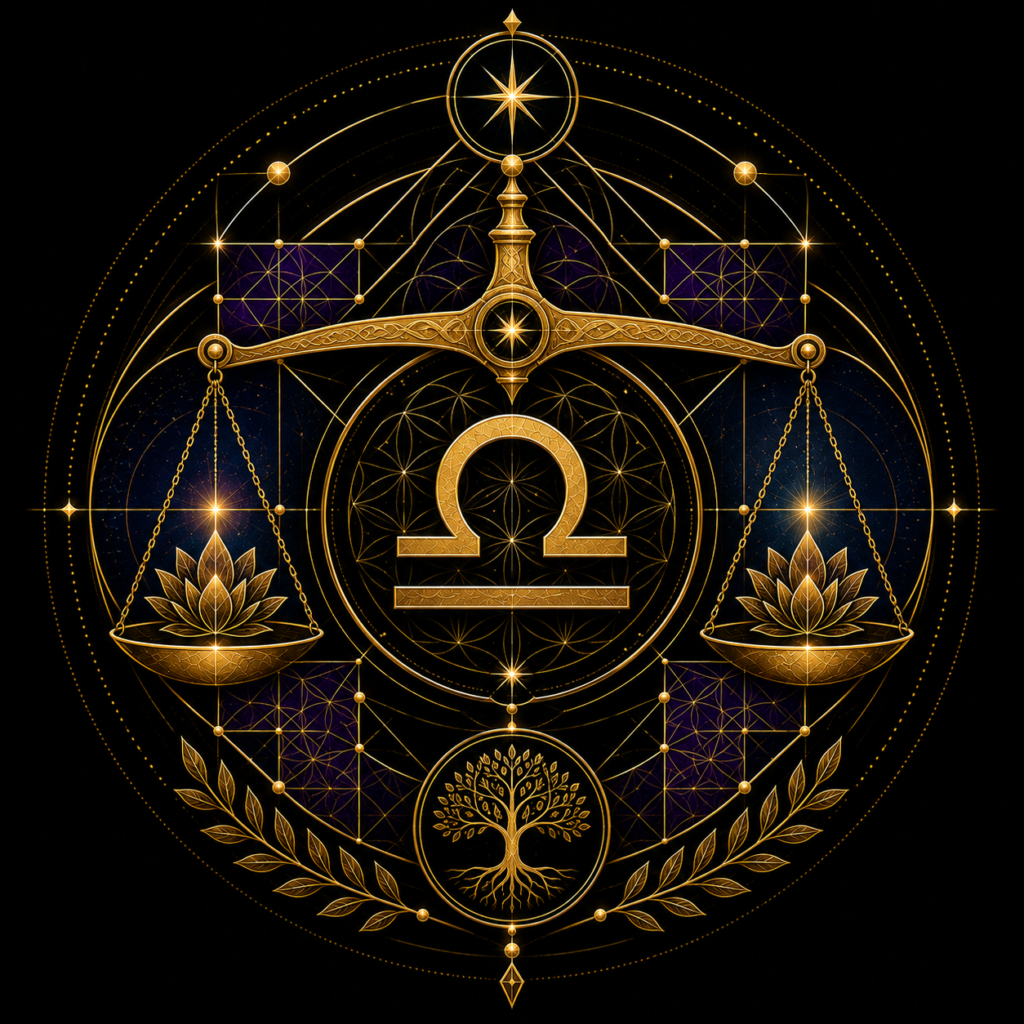 Libra emblem in gold