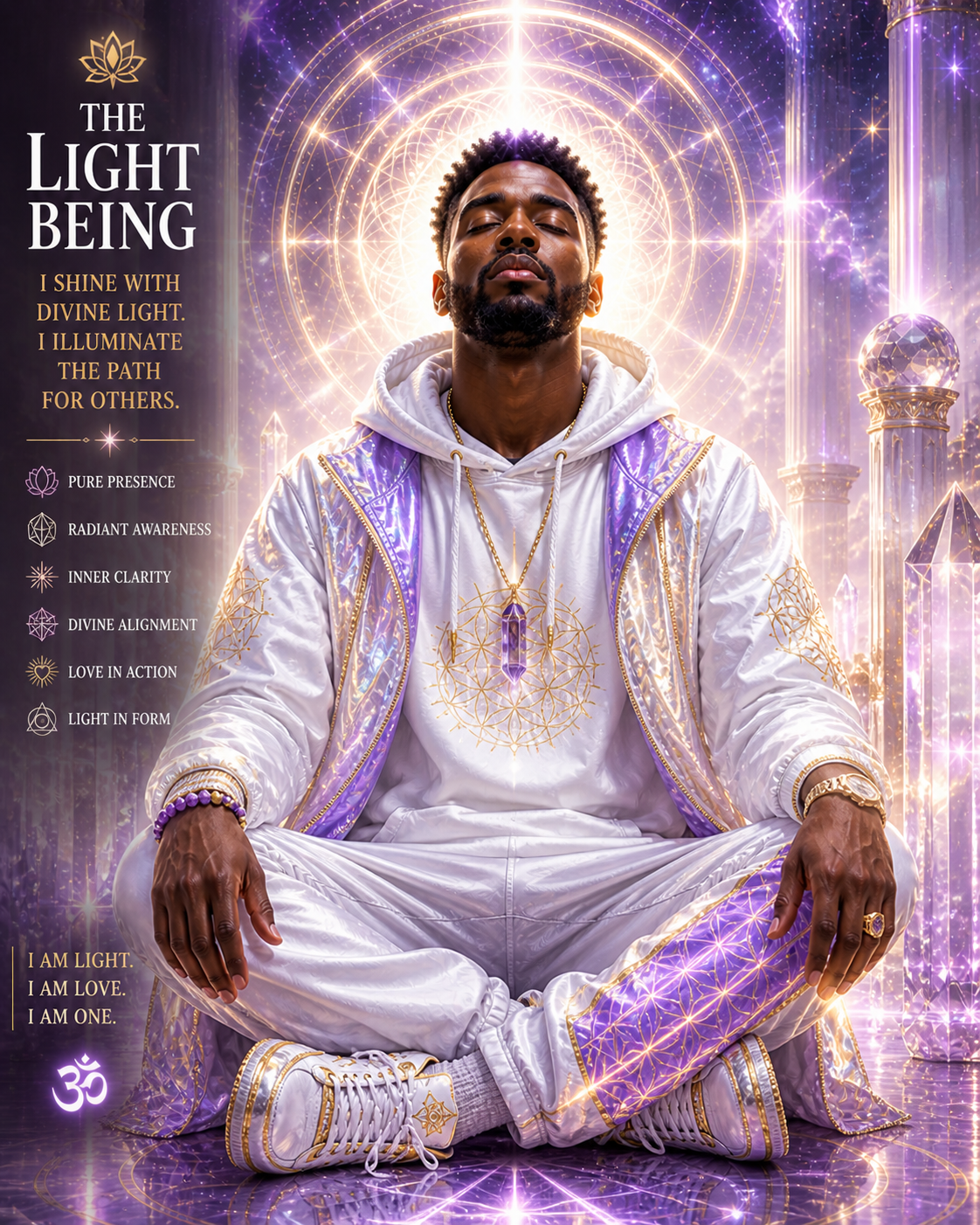Light Being aligned, crown chakra